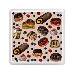 Seamless-pattern-with-sweet-cakes-berries Memory Card Reader (Square)