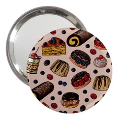 Seamless-pattern-with-sweet-cakes-berries 3  Handbag Mirrors