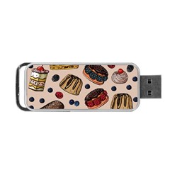 Seamless-pattern-with-sweet-cakes-berries Portable USB Flash (Two Sides)