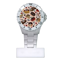 Seamless-pattern-with-sweet-cakes-berries Plastic Nurses Watch