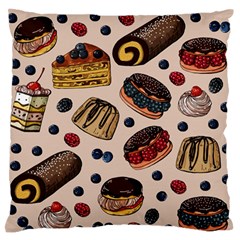 Seamless-pattern-with-sweet-cakes-berries Standard Flano Cushion Case (One Side)