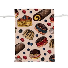 Seamless-pattern-with-sweet-cakes-berries  Lightweight Drawstring Pouch (XL)