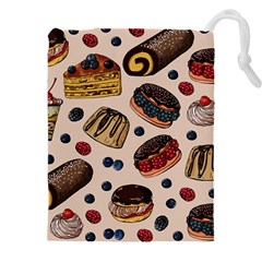 Seamless-pattern-with-sweet-cakes-berries Drawstring Pouch (4XL)