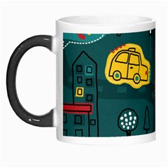 Seamless-pattern-hand-drawn-with-vehicles-buildings-road Morph Mugs by Vaneshart