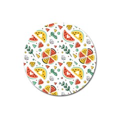 Seamless-hipster-pattern-with-watermelons-mint-geometric-figures Magnet 3  (round) by Vaneshart