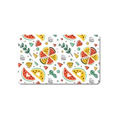 Seamless-hipster-pattern-with-watermelons-mint-geometric-figures Magnet (name Card) by Vaneshart