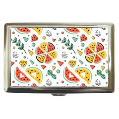 Seamless-hipster-pattern-with-watermelons-mint-geometric-figures Cigarette Money Case by Vaneshart