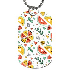 Seamless-hipster-pattern-with-watermelons-mint-geometric-figures Dog Tag (two Sides) by Vaneshart