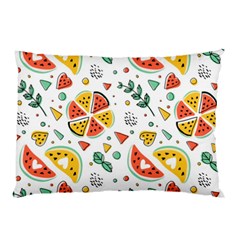 Seamless-hipster-pattern-with-watermelons-mint-geometric-figures Pillow Case by Vaneshart