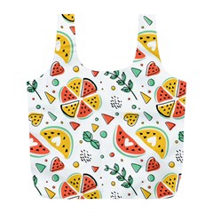 Seamless-hipster-pattern-with-watermelons-mint-geometric-figures Full Print Recycle Bag (l) by Vaneshart