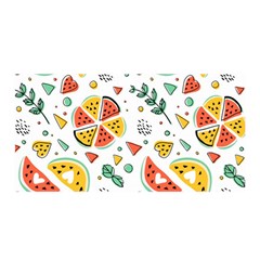 Seamless-hipster-pattern-with-watermelons-mint-geometric-figures Satin Wrap by Vaneshart