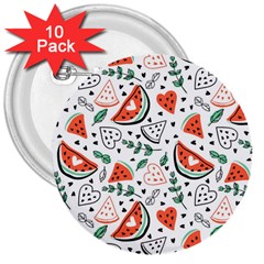 Seamless-vector-pattern-with-watermelons-mint 3  Buttons (10 Pack)  by Vaneshart