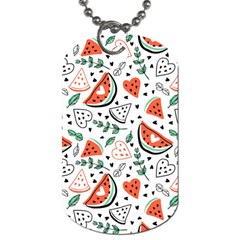 Seamless-vector-pattern-with-watermelons-mint Dog Tag (one Side)