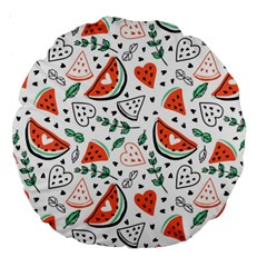 Seamless-vector-pattern-with-watermelons-mint Large 18  Premium Round Cushions by Vaneshart