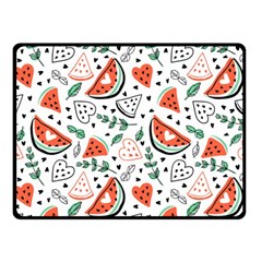 Seamless-vector-pattern-with-watermelons-mint Double Sided Fleece Blanket (small)  by Vaneshart