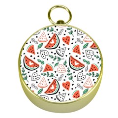 Seamless-vector-pattern-with-watermelons-mint Gold Compasses by Vaneshart