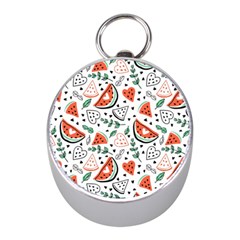 Seamless-vector-pattern-with-watermelons-mint Mini Silver Compasses by Vaneshart