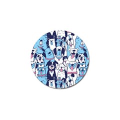 Dogs-seamless-pattern Golf Ball Marker by Vaneshart