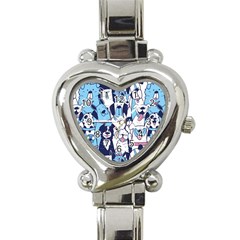 Dogs-seamless-pattern Heart Italian Charm Watch by Vaneshart