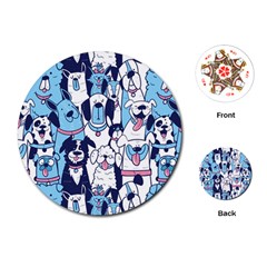 Dogs-seamless-pattern Playing Cards Single Design (round) by Vaneshart