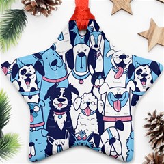 Dogs-seamless-pattern Star Ornament (two Sides) by Vaneshart