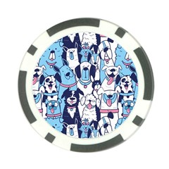 Dogs-seamless-pattern Poker Chip Card Guard by Vaneshart