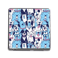 Dogs-seamless-pattern Memory Card Reader (square 5 Slot) by Vaneshart