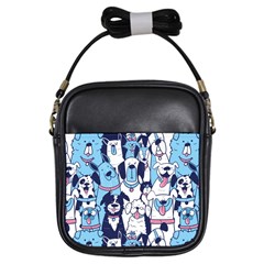 Dogs-seamless-pattern Girls Sling Bag by Vaneshart