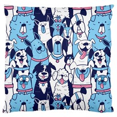 Dogs-seamless-pattern Standard Flano Cushion Case (one Side) by Vaneshart