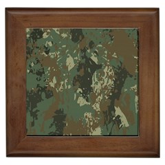 Camouflage-splatters-background Framed Tile by Vaneshart