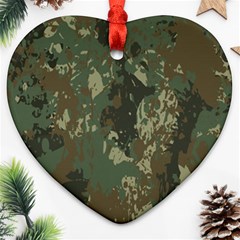 Camouflage-splatters-background Heart Ornament (two Sides) by Vaneshart