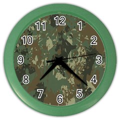 Camouflage-splatters-background Color Wall Clock