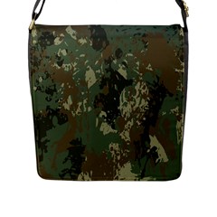 Camouflage-splatters-background Flap Closure Messenger Bag (l) by Vaneshart