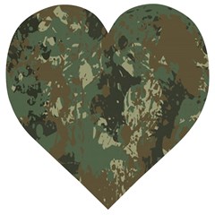 Camouflage-splatters-background Wooden Puzzle Heart by Vaneshart