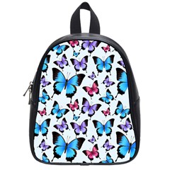 Decorative-festive-trendy-colorful-butterflies-seamless-pattern-vector-illustration School Bag (small) by Vaneshart