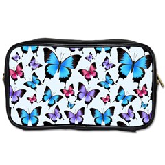 Decorative-festive-trendy-colorful-butterflies-seamless-pattern-vector-illustration Toiletries Bag (one Side) by Vaneshart