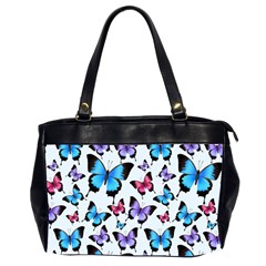 Decorative-festive-trendy-colorful-butterflies-seamless-pattern-vector-illustration Oversize Office Handbag (2 Sides) by Vaneshart