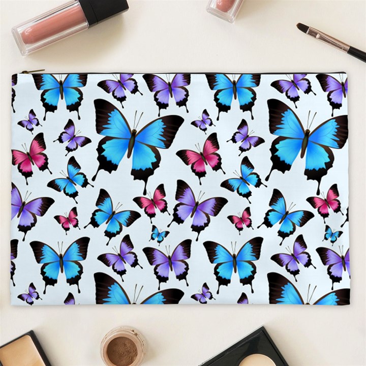 Decorative-festive-trendy-colorful-butterflies-seamless-pattern-vector-illustration Cosmetic Bag (XXL)