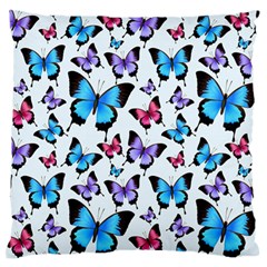 Decorative-festive-trendy-colorful-butterflies-seamless-pattern-vector-illustration Large Flano Cushion Case (two Sides) by Vaneshart