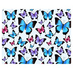 Decorative-festive-trendy-colorful-butterflies-seamless-pattern-vector-illustration Double Sided Flano Blanket (medium)  by Vaneshart