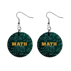 Realistic-math-chalkboard-background Mini Button Earrings by Vaneshart