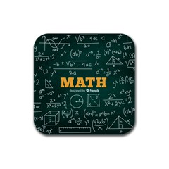 Realistic-math-chalkboard-background Rubber Square Coaster (4 Pack)  by Vaneshart