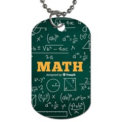 Realistic-math-chalkboard-background Dog Tag (one Side) by Vaneshart