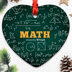 Realistic-math-chalkboard-background Heart Ornament (two Sides) by Vaneshart