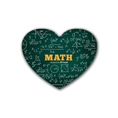 Realistic-math-chalkboard-background Rubber Coaster (heart)  by Vaneshart