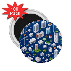 Isometric-seamless-pattern-megapolis 2 25  Magnets (100 Pack)  by Vaneshart