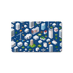 Isometric-seamless-pattern-megapolis Magnet (name Card)