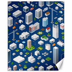 Isometric-seamless-pattern-megapolis Canvas 11  X 14  by Vaneshart