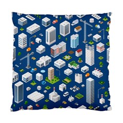 Isometric-seamless-pattern-megapolis Standard Cushion Case (one Side) by Vaneshart