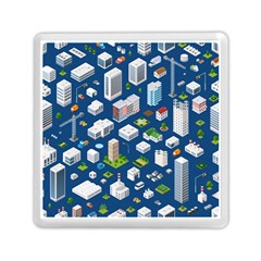 Isometric-seamless-pattern-megapolis Memory Card Reader (square)